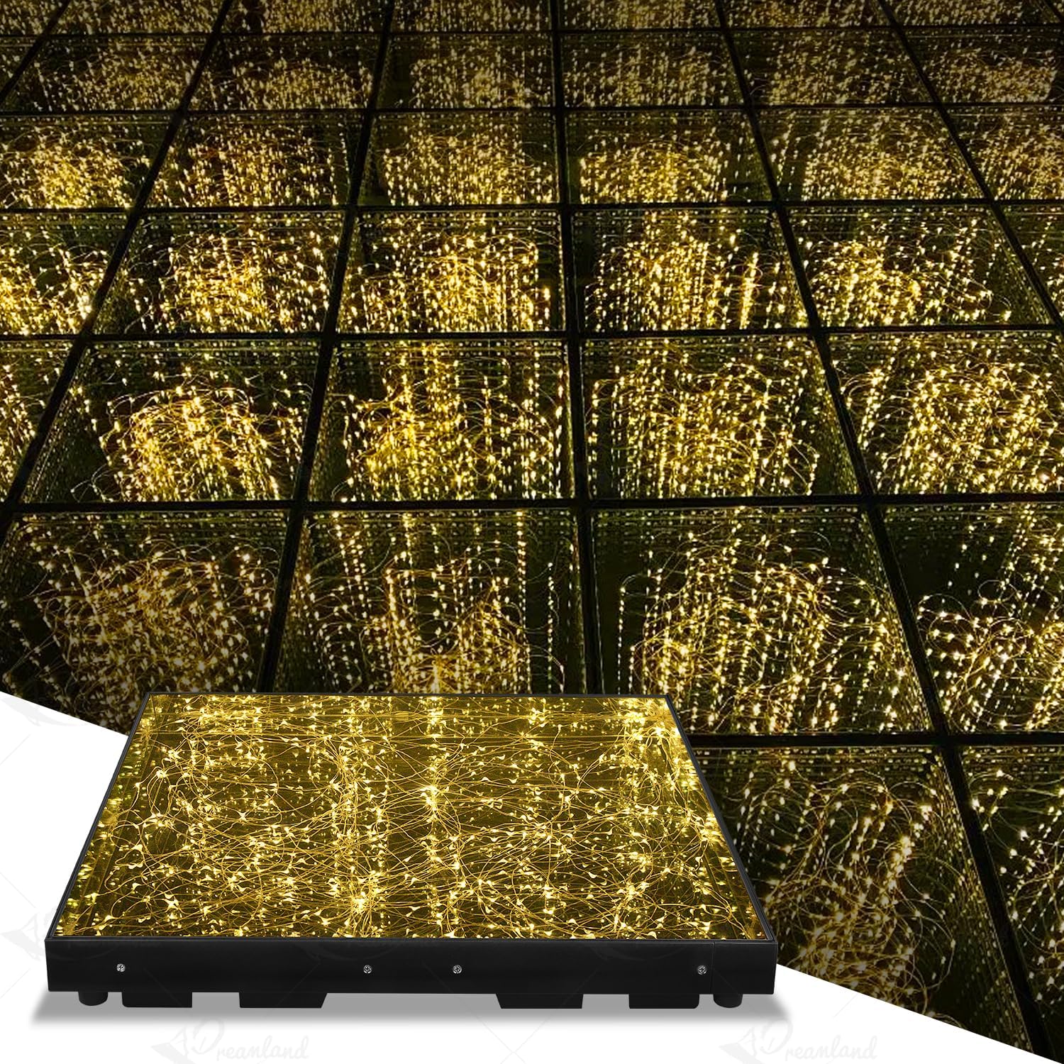 Amazon.com: MOKA SFX 3D Mirror Gold Led Dance Floor Panels with